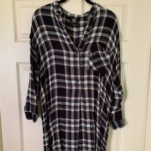Long sleeve flannel print dress